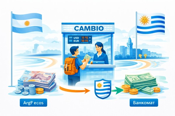 Обмен аргентинских песо в Уругвае