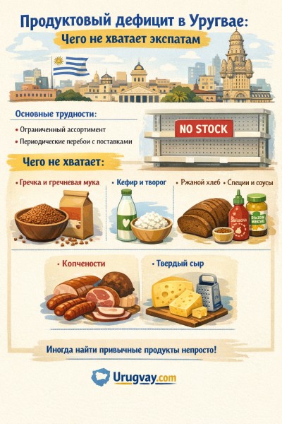 Что не хватает из еды экспатам в Уругвае